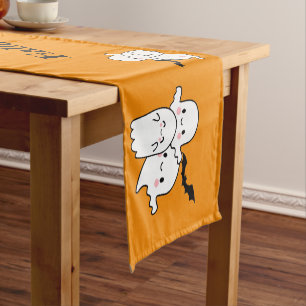 Chemin De Table Court Joyeux Fantômes et chauves-souris d'Halloween