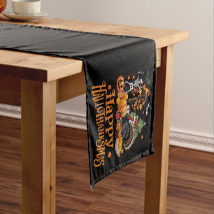 Chemin De Table Court Joyeux Hallothanksmas Joyeux Halloween Thanksgivin