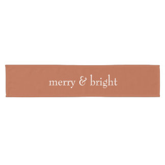 Chemin De Table Court Joyeux & Joyeux Noël en terre cuite