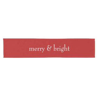 Chemin De Table Court Joyeux & Joyeux Noël Rouge