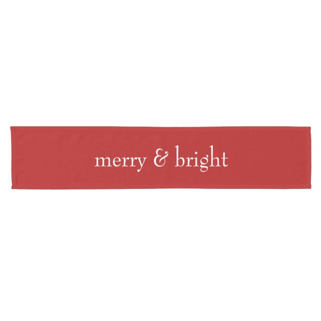 Chemin De Table Court Joyeux & Joyeux Noël Rouge (Horizontal)