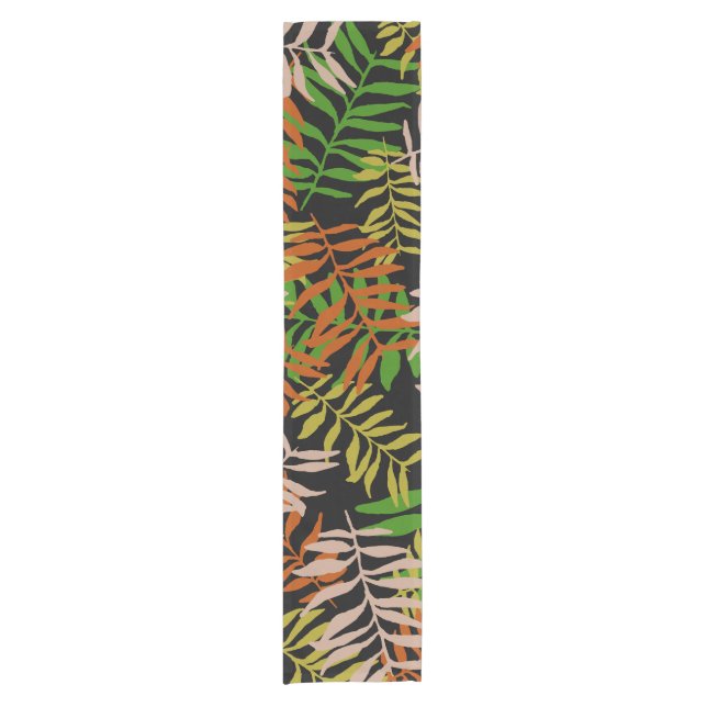 CHEMIN DE TABLE COURT JUNGLE NATURE FEUILLES (Devant)