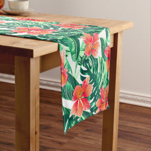 Chemin De Table Court Ketmie orange tropicale