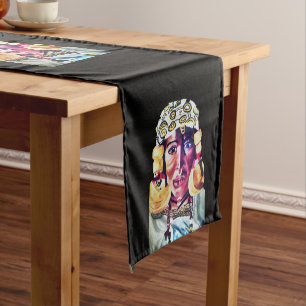 CHEMIN DE TABLE COURT LA REINE AFRICAINE CÉLÉBRE L'HISTOIRE NOIRE