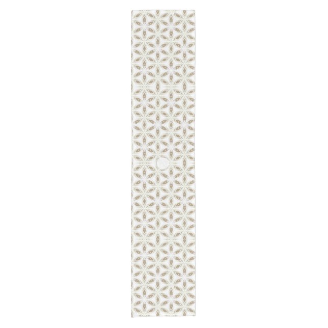 Chemin De Table Court LavishingOn Winter Snowflake Gold Sur Blanc (Devant)