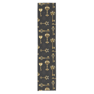 Chemin De Table Court Les Patters de Seamless avec Golden Keys