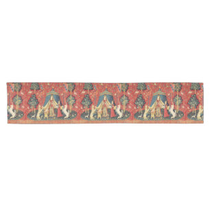 Chemin De Table Court Lion de DAME ET de LICORNE, fleurs d'imaginaire,