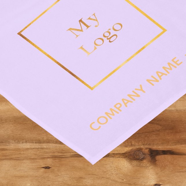 Chemin De Table Court Logo d'entreprise de salon d'or violet (Créateur téléchargé)