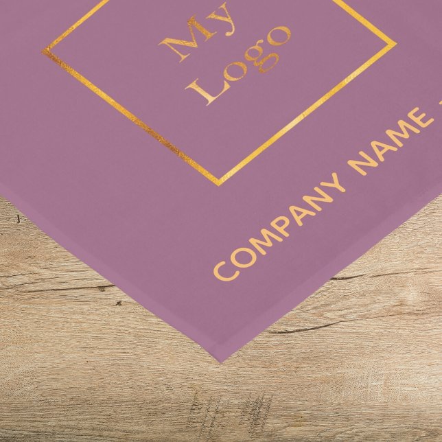 Chemin De Table Court Logo d'entreprise du salon d'or Plum Bourgogne (Créateur téléchargé)