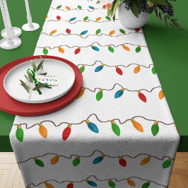 Chemin De Table Court Lumières à cordes de Noël colorées | Vacances rust