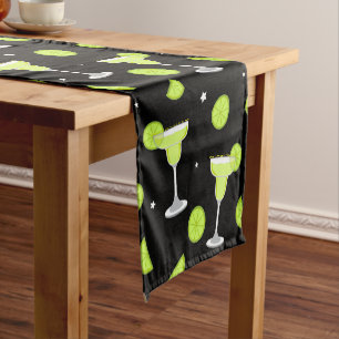 Chemin De Table Court Margarita Cocktails et Lime Green Black