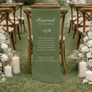 Chemin De Table Court Mariage Sage Rose En Hommage aux Êtres Chers