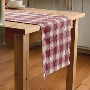 Chemin De Table Court Maroon En vichy automne automne automne