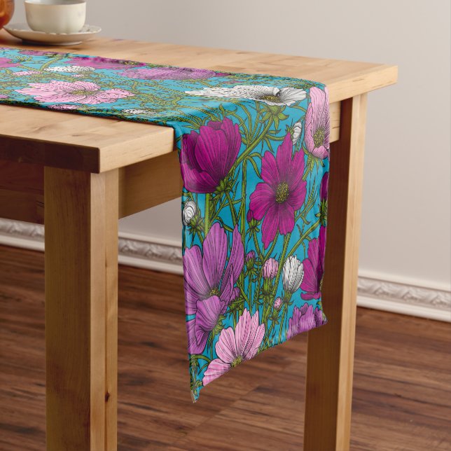 Chemin De Table Court Mélange cosmos bleu (In Situ)
