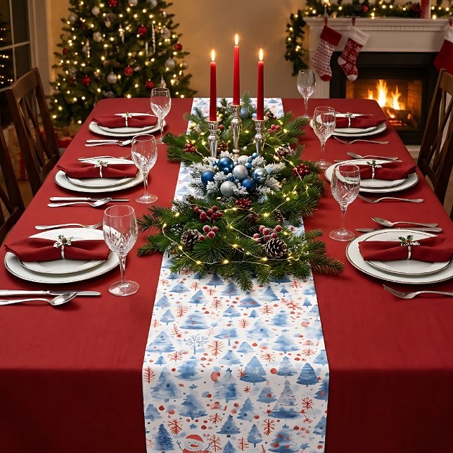 Chemin De Table Court Merveilleux Pays d'Hiver (Créateur téléchargé)