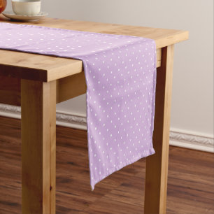 Chemin De Table Court Micro pois blanc - Douce lilas