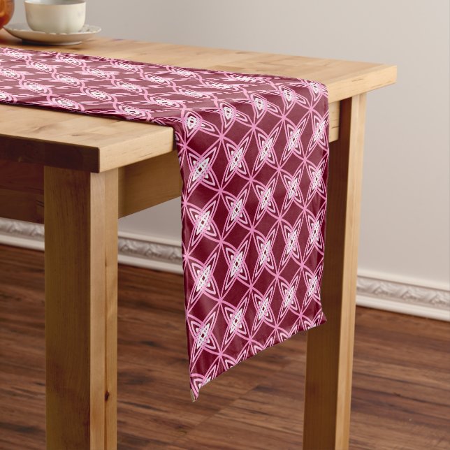 Chemin De Table Court Mid Century Modern Atomic Print - Vin Bourgogne (In Situ)