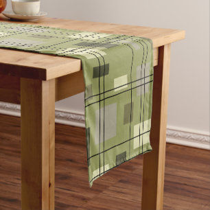 Chemin De Table Court Mid Century Modern Geometric 18