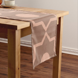 Chemin De Table Court Mocha Mousse Mocha moderne Dusty rose forme géomét