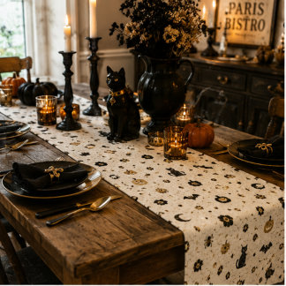 Chemin De Table Court Mosaïque de Bistrot Parisien Halloween Gothique Vi