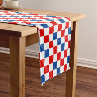 Chemin De Table Court Motif à carreaux rouge blanc bleu