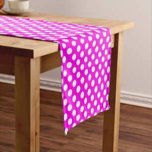 Chemin De Table Court Motif à pois rose blanc
