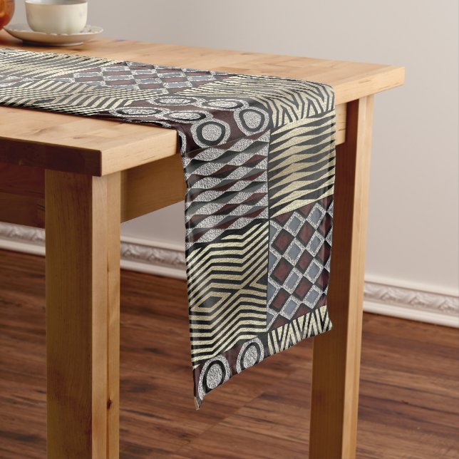 Chemin De Table Court Motif Abstrait africain (In Situ)