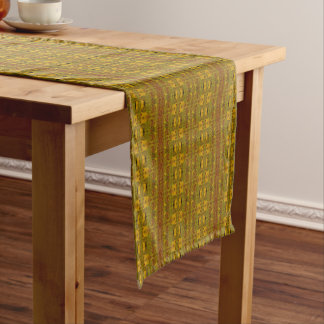 Chemin De Table Court motif africain, géométrique, motif, marron, modern