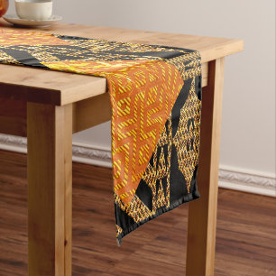 Chemin De Table Court Motif Afrocentré en tissu de boue