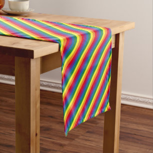 Chemin De Table Court Motif arc-en-ciel diagonal