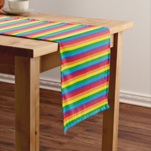 Chemin De Table Court Motif arc-en-ciel simple