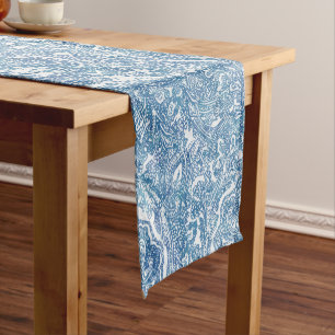 Chemin De Table Court Motif Blue Boho Paisley