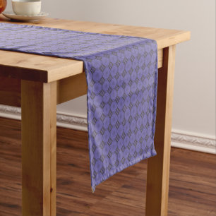 Chemin De Table Court Motif Carré de losange violet