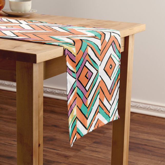 Chemin De Table Court Motif Chevron couleur gras Herringbone (Bold Color Herringbone Chevron pattern Short Table Runner)