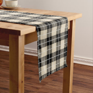 Chemin De Table Court Motif chic de plaid de tartan de chameau de