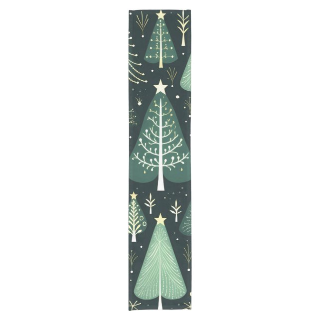 Chemin De Table Court Motif d'arbre de Noël (Devant)
