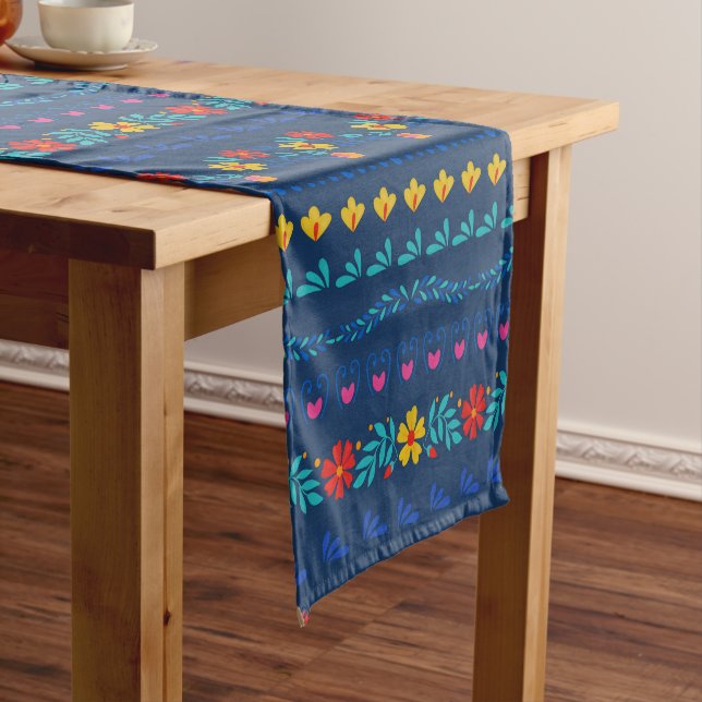 Chemin De Table Court Motif d'art populaire mexicain (In Situ)