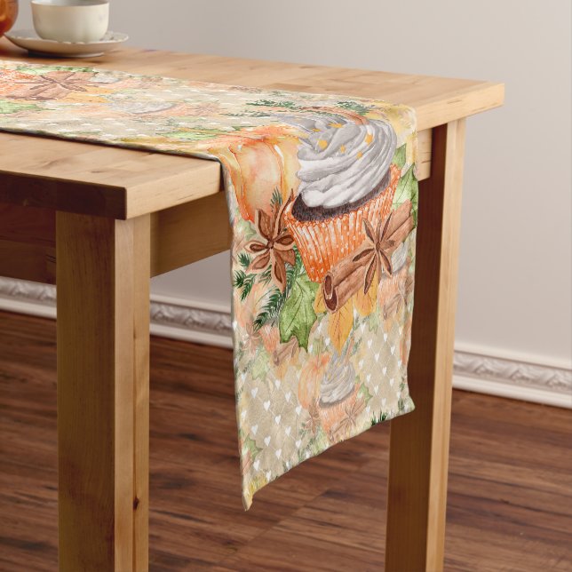 Chemin De Table Court Motif d'automne de Thanksgiving (In Situ)