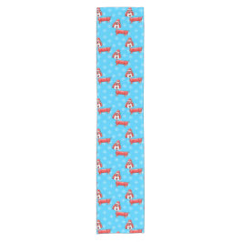 Chemin De Table Court Motif de chien de Noël Dachshund