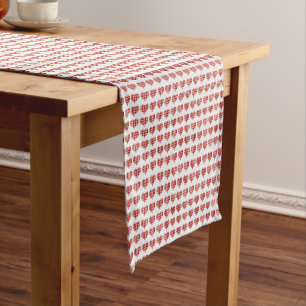 Chemin De Table Court Motif de coeurs de plaid