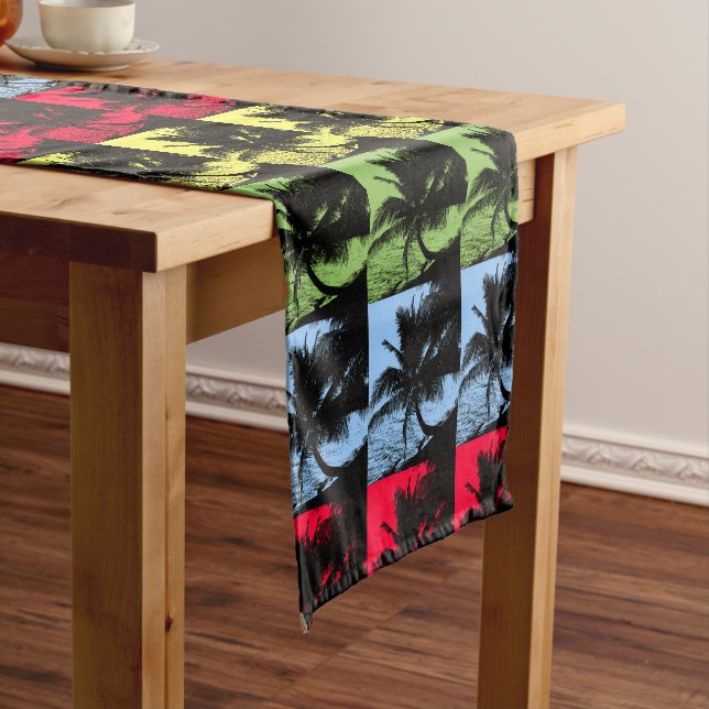 Chemin De Table Court Motif de design de palmiers tropicaux (In Situ)