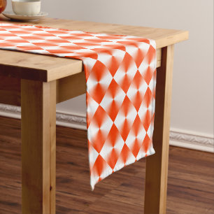 Chemin De Table Court Motif de diamants rouges orange