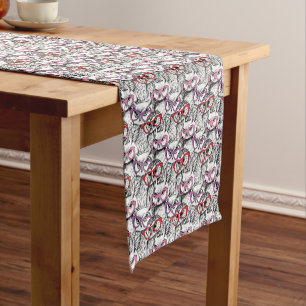 Chemin De Table Court Motif de lunettes de hibou