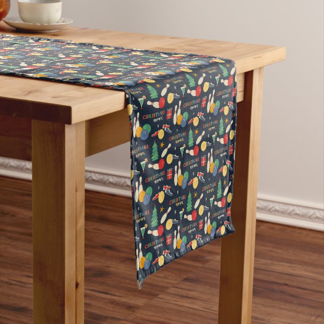 Chemin De Table Court Motif de Noël rétro (In Situ)