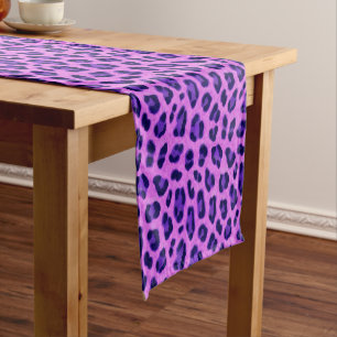 Chemin De Table Court Motif de peau Poster de animal violet rose 