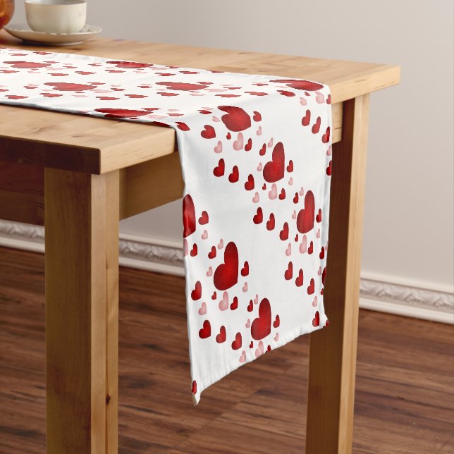 Chemin De Table Court Motif de Red Heart (In Situ)