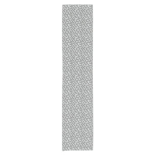 Chemin De Table Court Motif de texture d'os à fond gris