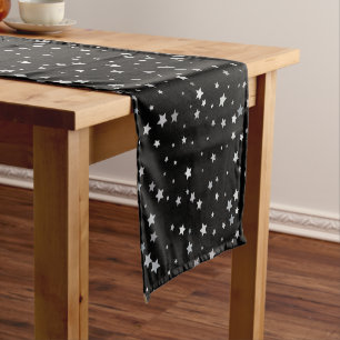 Chemin De Table Court Motif des étoiles d'argent mignonnes Toute coule