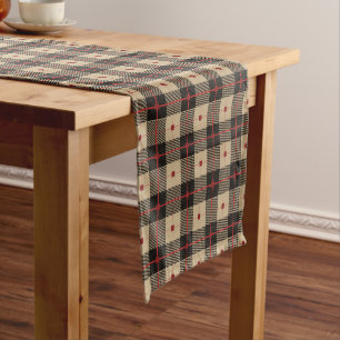 Chemin De Table Court Motif d'impression Red Black Buffalo