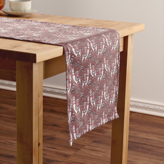 Chemin De Table Court Motif drôle de lamas (In Situ)
